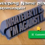 Sweeping 2-line name plate - customizable